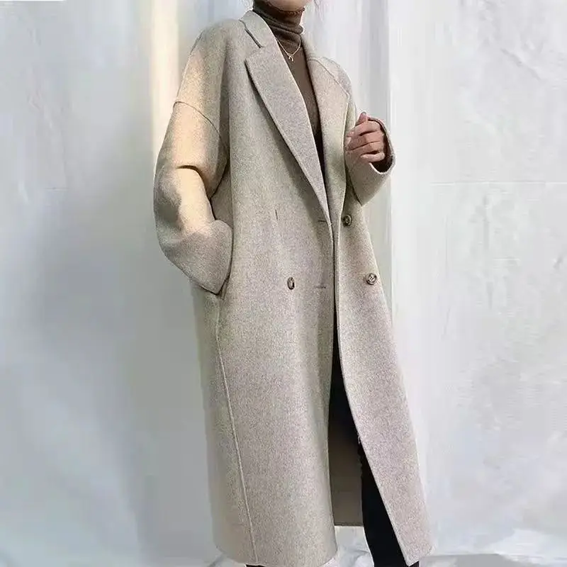Fashion Long Winter Coat Button Loose Long Sleeves Pocket Women Casaco Feminino Girl Wool Coat Clothes Jacket Women 2022 J201
Fashion Long Winter Coat Button Loose Long Sleeves Pocket Women Casaco Feminino Girl Wool Coat Clothes Jacket Women 2022 J201