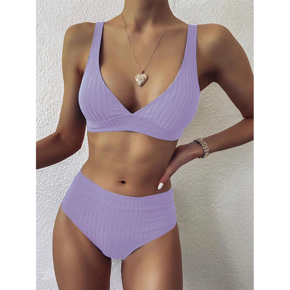 2022 Summer Latest Bikini Suit Female V-neck Sexy Pit Striped Fabric Solid Color High Waist Split Swimsuit FF202
2022 Summer Latest Bikini Suit Female V-neck Sexy Pit Striped Fabric Solid Color High Waist Split Swimsuit FF202