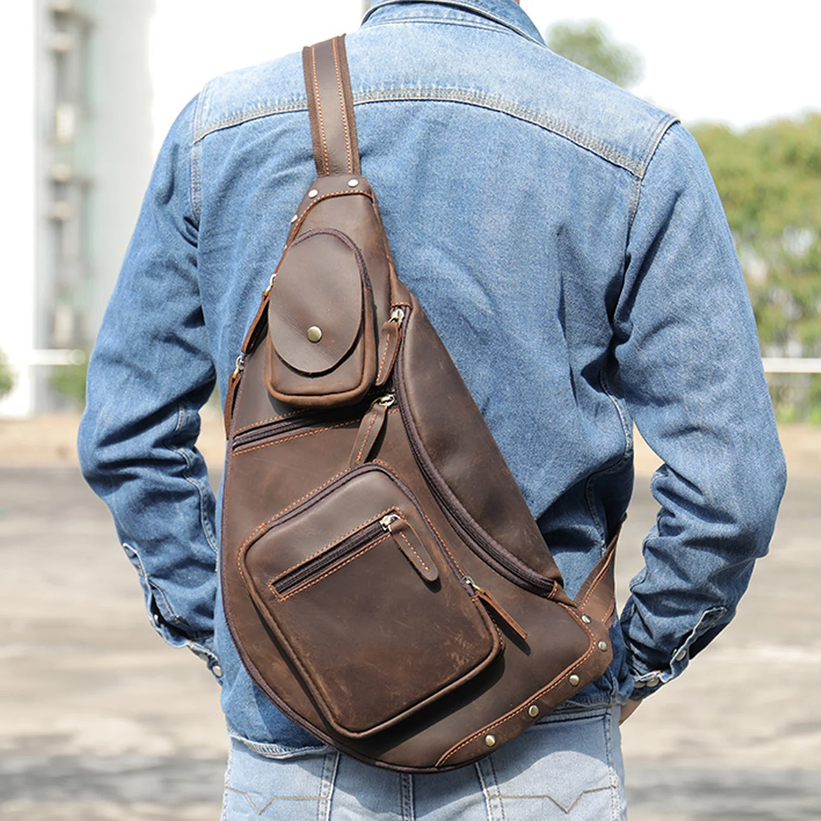 Capacity Bag Chest Desgin Sports Men Brand Crazy Bag Leather For Horse Bag Genuine Men's Large Retro Shoulder Satchel Leather
Capacity Bag Chest Desgin Sports Men Brand Crazy Bag Leather For Horse Bag Genuine Men's Large Retro Shoulder Satchel Leather