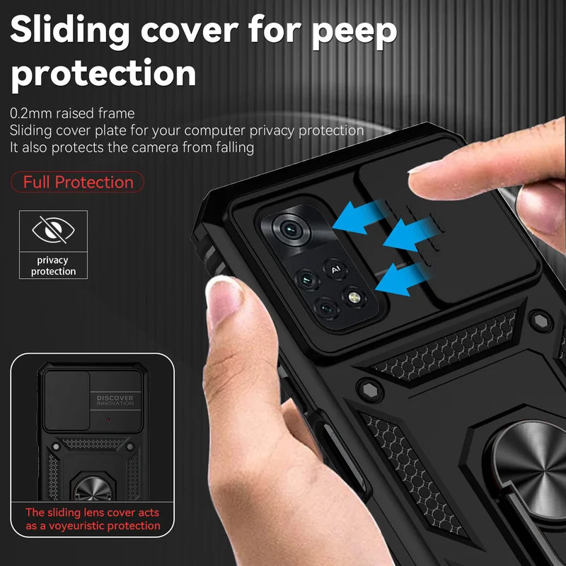 

Противоударный Магнитный силиконовый чехол для телефона Xiaomi Poco M4 X4 X3 Pro, военный класс, защита от скольжения, поддержка камеры, чехол для авт...