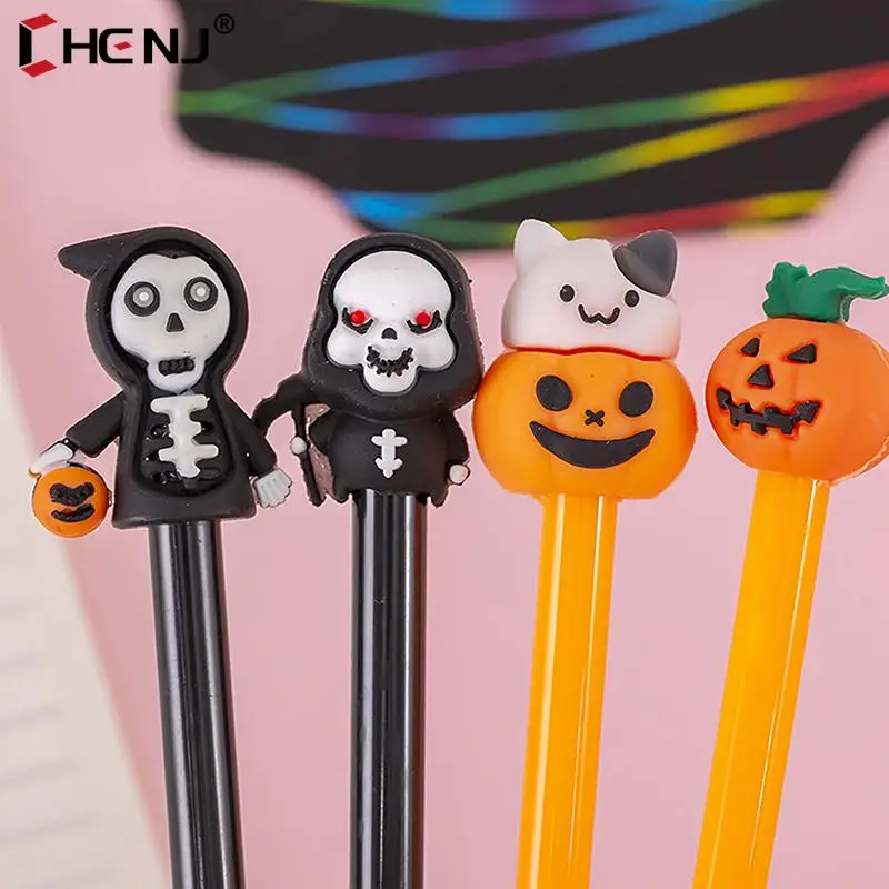 1 шт. мультяшная гелевая ручка в виде тыквы на Хэллоуин, школьные и офисные принадлежности, креативные подарочные ручки, канцелярские принадлежности