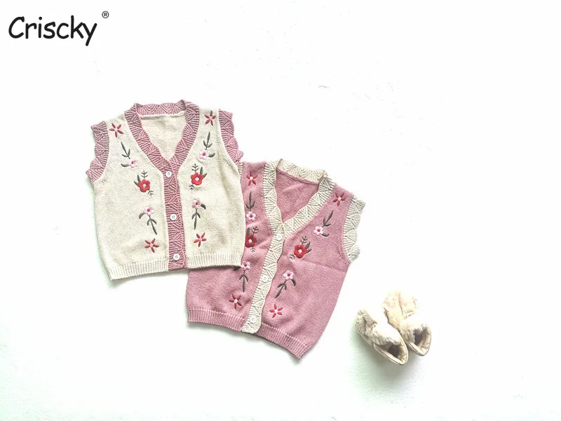 Criscky Bay Girls Wool Knit Vest Floral pattern Kids Waistcoats Sleeveless Sweater For Girls Autumn V-neck Children Knitwear
Criscky Bay Girls Wool Knit Vest Floral pattern Kids Waistcoats Sleeveless Sweater For Girls Autumn V-neck Children Knitwear