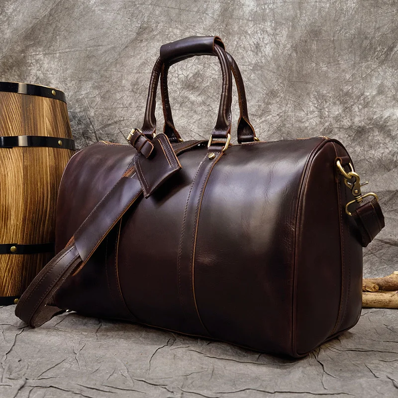 

Fashion Oli Leather Travel Hand Luggages Men's Duffle Handbags For Travelling Business Tote Bag Brand Designer Bag For Men
