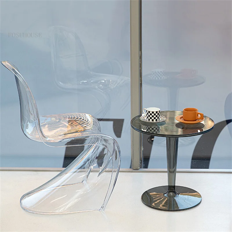Nordic Plastic Transparent Dining Chairs Acrylic Modern Creative Dining Chair Backrest Sillas Comedor Living Room Furniture WZ
Nordic Plastic Transparent Dining Chairs Acrylic Modern Creative Dining Chair Backrest Sillas Comedor Living Room Furniture WZ