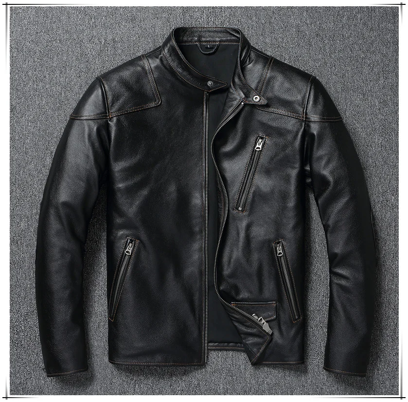 YR!Free shipping.Wholesales.Rider slim black cowhide jacket.Asian size men cool genuine leather coat.quality leather cloth
YR!Free shipping.Wholesales.Rider slim black cowhide jacket.Asian size men cool genuine leather coat.quality leather cloth