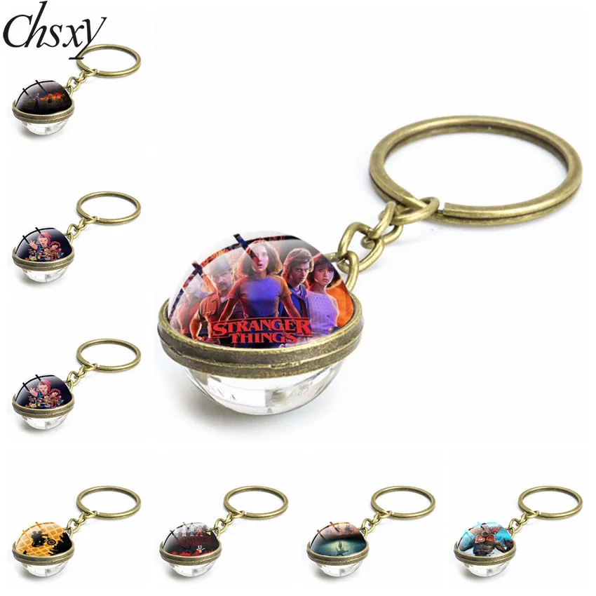 Hellfire Club Hot American TV Series Keychain Joyce Byers Mike Wheeler Double Side Glass Ball Pendant Keyring Jewelry FriendGift
Hellfire Club Hot American TV Series Keychain Joyce Byers Mike Wheeler Double Side Glass Ball Pendant Keyring Jewelry FriendGift