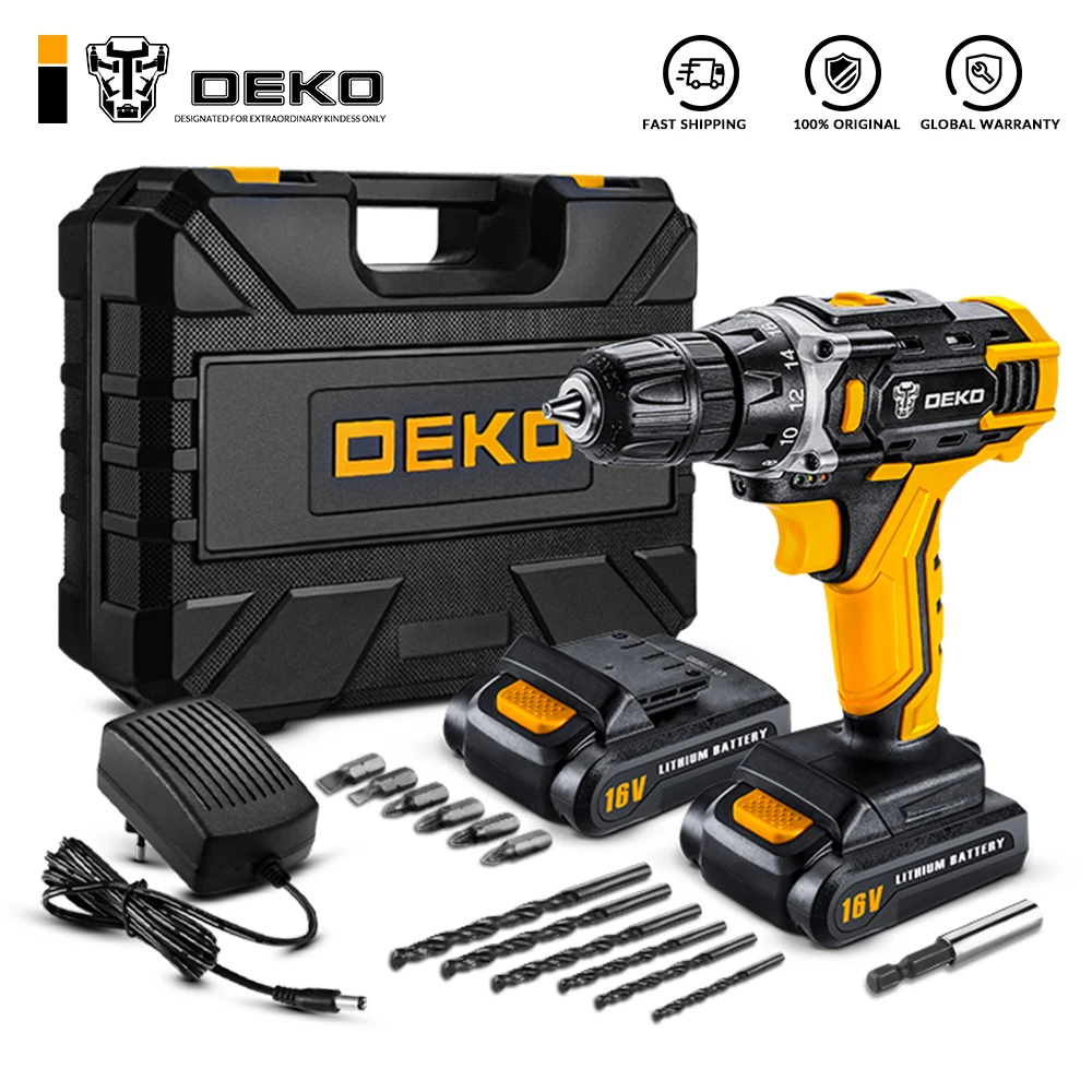 DEKO New Arrival Loner 16V Lithium Battery Electric Screwdriver Mini Wireless Power Driver with LED Light Home DIY Power Tools
DEKO New Arrival Loner 16V Lithium Battery Electric Screwdriver Mini Wireless Power Driver with LED Light Home DIY Power Tools