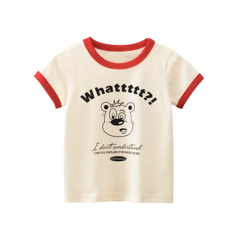 Girls' Clothing Summer New Children's Short-Sleeved Confused Cartoon Bear Print Fashion T-shirt I Don't Understand Baby Clothes
Girls' Clothing Summer New Children's Short-Sleeved Confused Cartoon Bear Print Fashion T-shirt I Don't Understand Baby Clothes