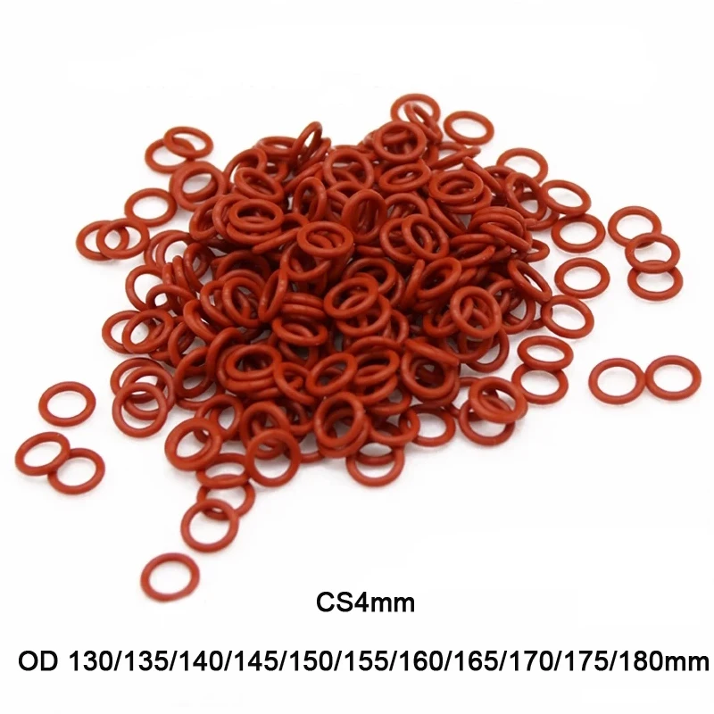 5pcs/lot Red VMQ Silicone O Ring Gasket Rubber Washer CS4mm OD 130mm~180mm Food Grade Silicon O Ring Gasket Rubber o-ring
5pcs/lot Red VMQ Silicone O Ring Gasket Rubber Washer CS4mm OD 130mm~180mm Food Grade Silicon O Ring Gasket Rubber o-ring