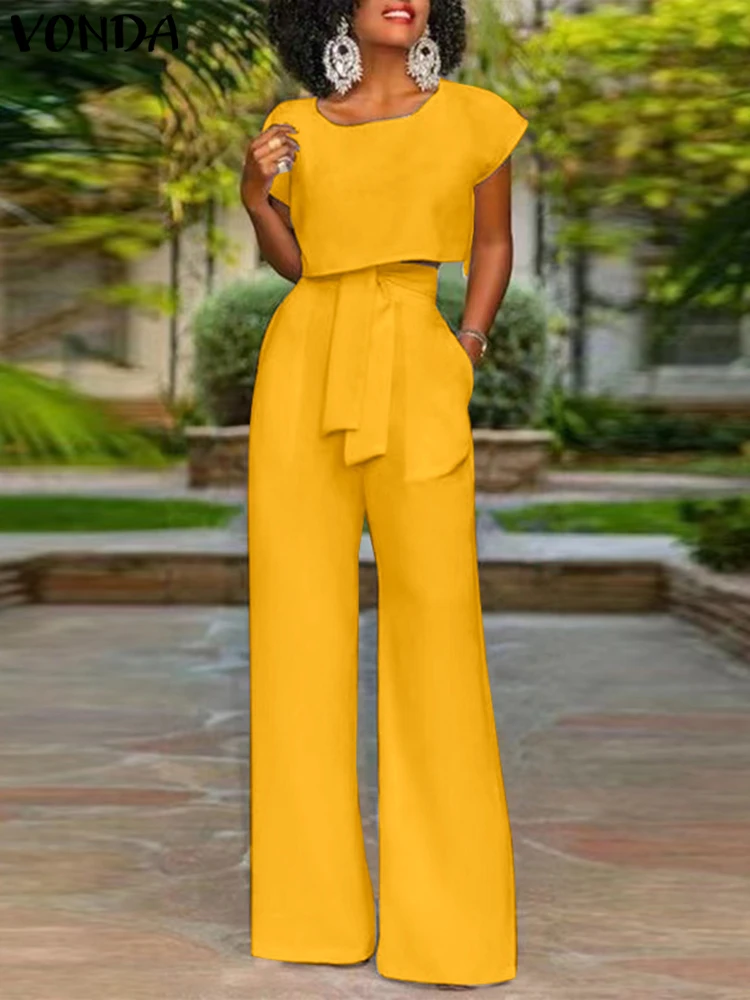 Casual Women Pants Sets VONDA Women Summer O Neck Sleeveless Tank Tops With Long Trousers Loose Solid Pantalones Femme Bottoms
Casual Women Pants Sets VONDA Women Summer O Neck Sleeveless Tank Tops With Long Trousers Loose Solid Pantalones Femme Bottoms