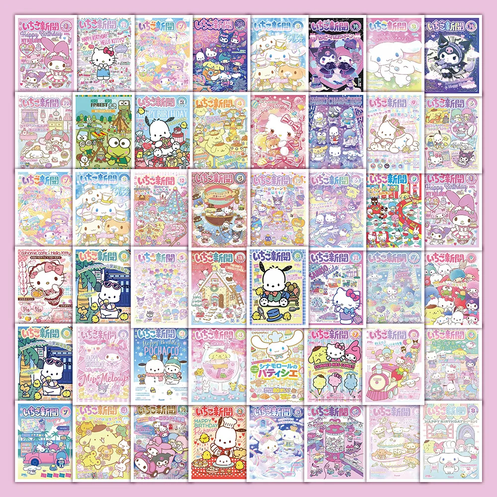 64Pcs Sanrio Hello Kitty Kuromi Kawaii Cute Lovely Mini Posters Cartoon Sticker for Laptop Skateboard Suitcase Gift Paster
64Pcs Sanrio Hello Kitty Kuromi Kawaii Cute Lovely Mini Posters Cartoon Sticker for Laptop Skateboard Suitcase Gift Paster
