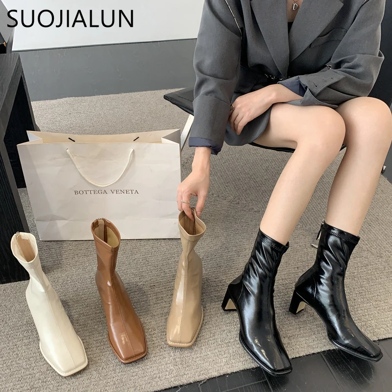 SUOJIALUN 2023 Winter New Women Ankle Boots Fashion Square Toe Back Zipper Ladies Short Boots Square High Heel Soft Chelsea Boot
SUOJIALUN 2023 Winter New Women Ankle Boots Fashion Square Toe Back Zipper Ladies Short Boots Square High Heel Soft Chelsea Boot