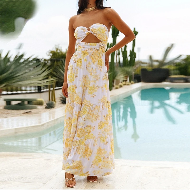 Women's Dress Summer Sexy Slim Print Hollow Out Dress Beach Vacation Women's Fashion Strapless Backless High Waist Dress
Women's Dress Summer Sexy Slim Print Hollow Out Dress Beach Vacation Women's Fashion Strapless Backless High Waist Dress