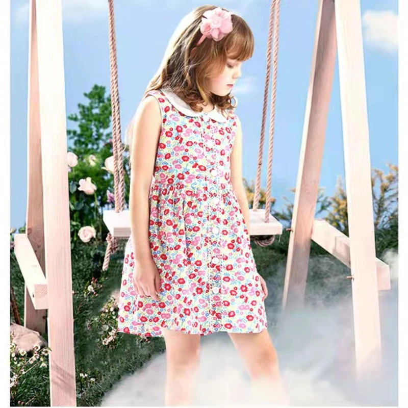 New Summer Sweet European and American Style Double-layer Cotton Floral Girls Sleeveless Princess Dress Children's Wear
New Summer Sweet European and American Style Double-layer Cotton Floral Girls Sleeveless Princess Dress Children's Wear