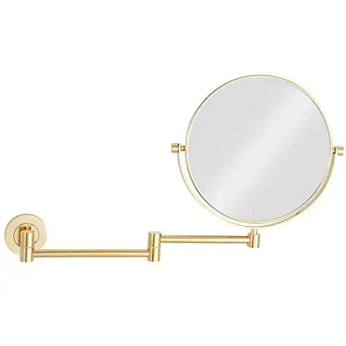 8 Inch Two-Sided Swivel Wall Mounted Mirror Vanity Mirror with 10x Magnification,Gold Finish M1305J(8in,10x)
8 Inch Two-Sided Swivel Wall Mounted Mirror Vanity Mirror with 10x Magnification,Gold Finish M1305J(8in,10x)