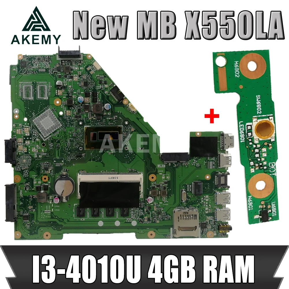 Akemy X550LA Motherboard I3-4010U 4GB RAM For ASUS A550L X550LD R510L X550LC X550L X550LB laptop Motherboard Mainboard
Akemy X550LA Motherboard I3-4010U 4GB RAM For ASUS A550L X550LD R510L X550LC X550L X550LB laptop Motherboard Mainboard