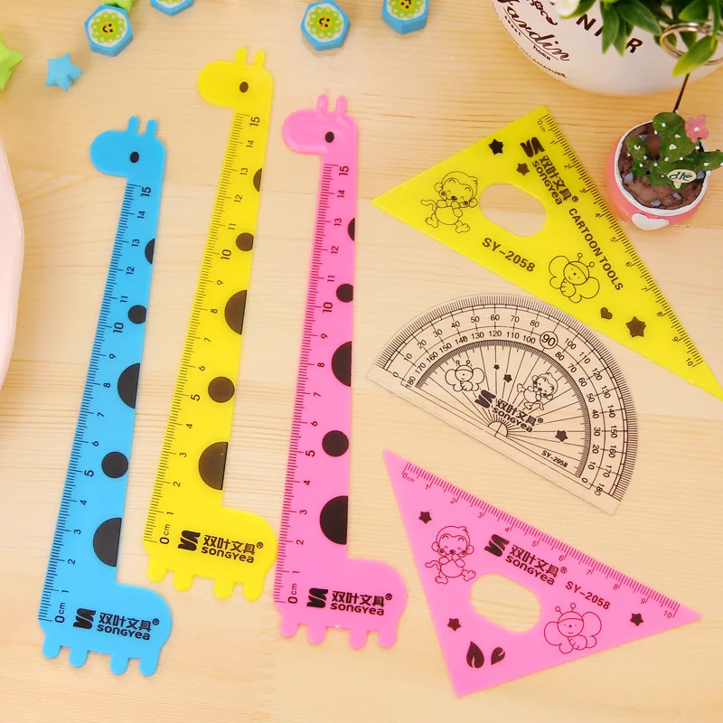1 Set of 4 pcs 15cm Cartoon Giraffe Straight Ruler Triple Ruler Cute Animal for Students Size Measurement Set
1 Set of 4 pcs 15cm Cartoon Giraffe Straight Ruler Triple Ruler Cute Animal for Students Size Measurement Set