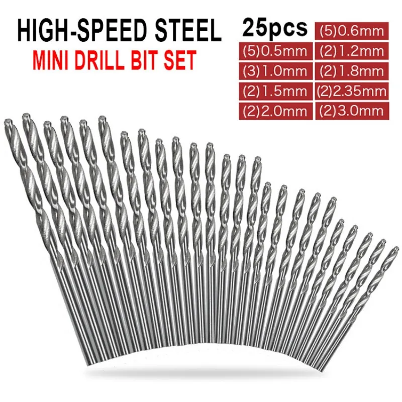10pcs/25pcs Drill Bit HSS High Speed Steel Titanium Coated Twist Drill Bits Set Round Shank Change Woodworking Tool 0.5-3mm
10pcs/25pcs Drill Bit HSS High Speed Steel Titanium Coated Twist Drill Bits Set Round Shank Change Woodworking Tool 0.5-3mm
