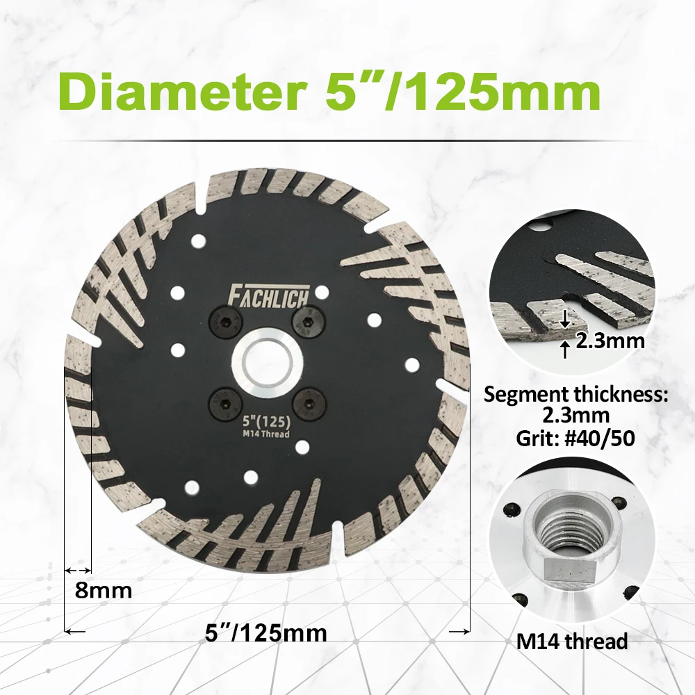 FACHLICH 1 шт. алмазный отрезной диск диаметром 105-230 мм для мрамора, бетона, гранита, турбоотрезной круг M14, фланцевые пилы
FACHLICH 1 шт. алмазный отрезной диск диаметром 105-230 мм для мрамора, бетона, гранита, турбоотрезной круг M14, фланцевые пилы