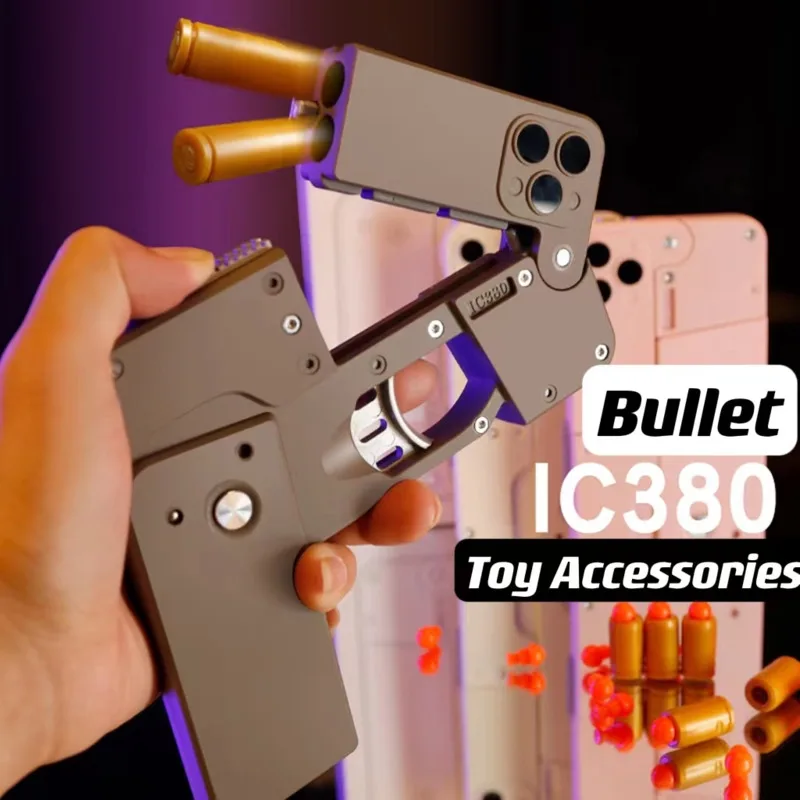 

Soft Bullet Phone Case Shape Guns Toy Adult Creative Folding Toy Guns Outdoor Sports EVA Model Shelling Toy Accessories QG395