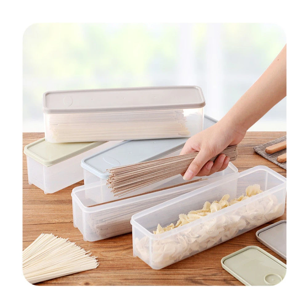Japanese Sealed Noodles Crisper Plastic Noodles Spaghetti Box Kitchen Storage Box Food-Grade Noodle Storage Box
Japanese Sealed Noodles Crisper Plastic Noodles Spaghetti Box Kitchen Storage Box Food-Grade Noodle Storage Box
