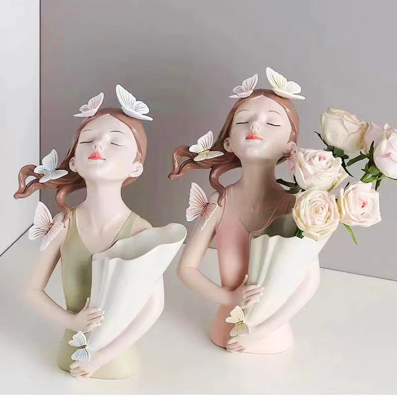 Modern Decorative Artificial Flower Vase Butterfly Girl Sculptures Interior Home Resin Ornaments Household Decoration Vases Hot
Modern Decorative Artificial Flower Vase Butterfly Girl Sculptures Interior Home Resin Ornaments Household Decoration Vases Hot