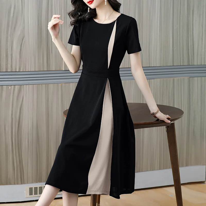 elegant luxurious Design black midi dress senior women summer 2023 summer long short-sleeved contrast small black dress
elegant luxurious Design black midi dress senior women summer 2023 summer long short-sleeved contrast small black dress