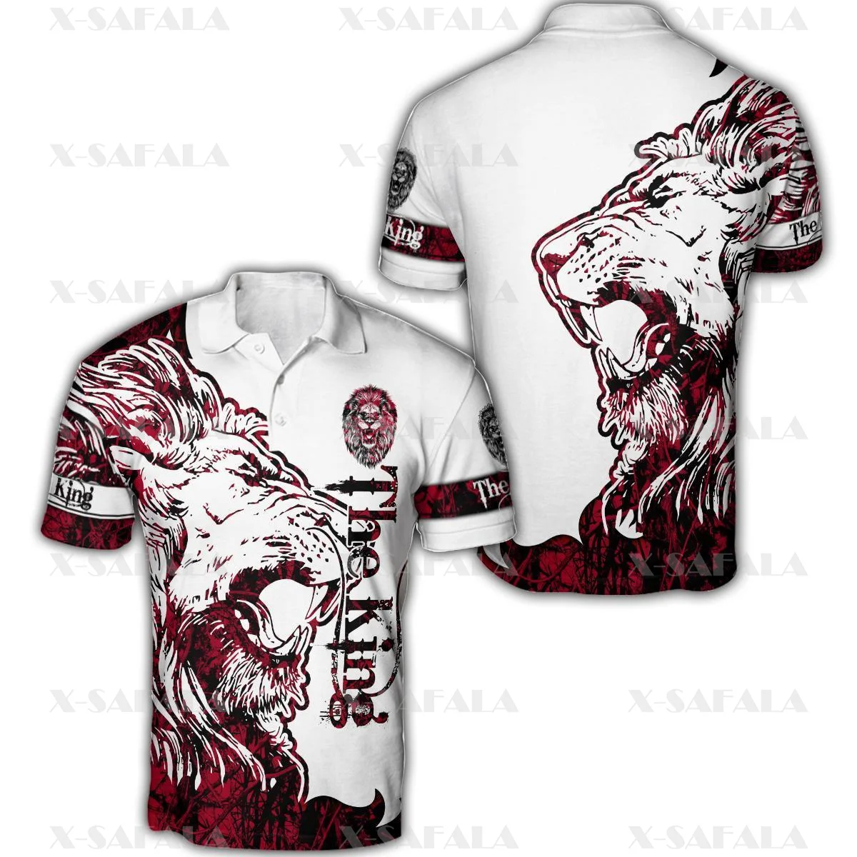 Мужская Тонкая рубашка-поло The King Lion Warrion с 3D принтом, уличная одежда с коротким рукавом и воротником, Повседневная футболка-3
Мужская Тонкая рубашка-поло The King Lion Warrion с 3D принтом, уличная одежда с коротким рукавом и воротником, Повседневная футболка-3