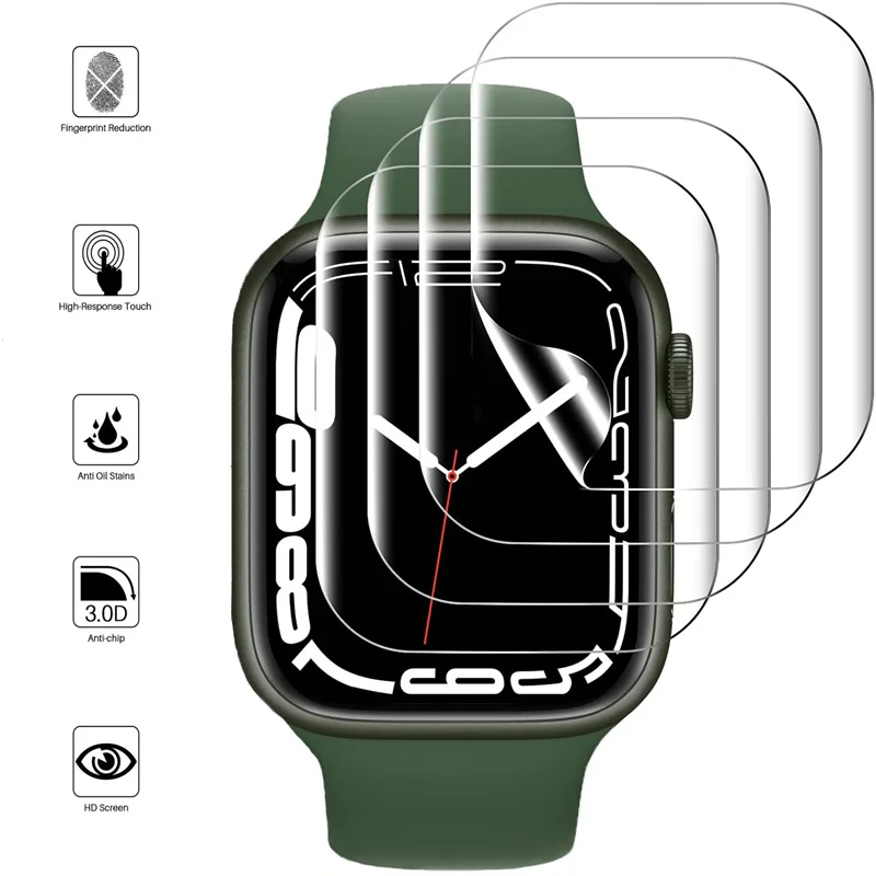 Screen Protector Film for Apple Watch 6 SE 5 4 3 45MM 41MM 40MM 44MM Clear Full Protective Film Not Glass for iWatch 7 45MM 41MM 
Screen Protector Film for Apple Watch 6 SE 5 4 3 45MM 41MM 40MM 44MM Clear Full Protective Film Not Glass for iWatch 7 45MM 41MM