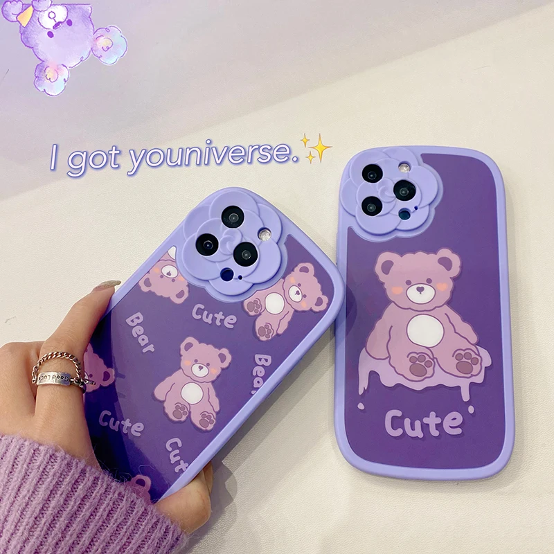 Suitable for Apple11/12/13Pro Max mobile phone shell Cute teddy bear Lens stereoscopic flower phone case
Suitable for Apple11/12/13Pro Max mobile phone shell Cute teddy bear Lens stereoscopic flower phone case