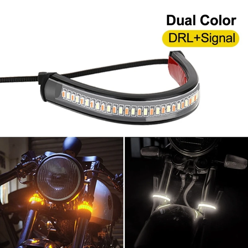2Pcs Universal LED Motorcycle Turn Signal Light Motorcycle Flasher Ring Fork Flashing Strip 12V Flexible Brake Tail Light Bar
2Pcs Universal LED Motorcycle Turn Signal Light Motorcycle Flasher Ring Fork Flashing Strip 12V Flexible Brake Tail Light Bar