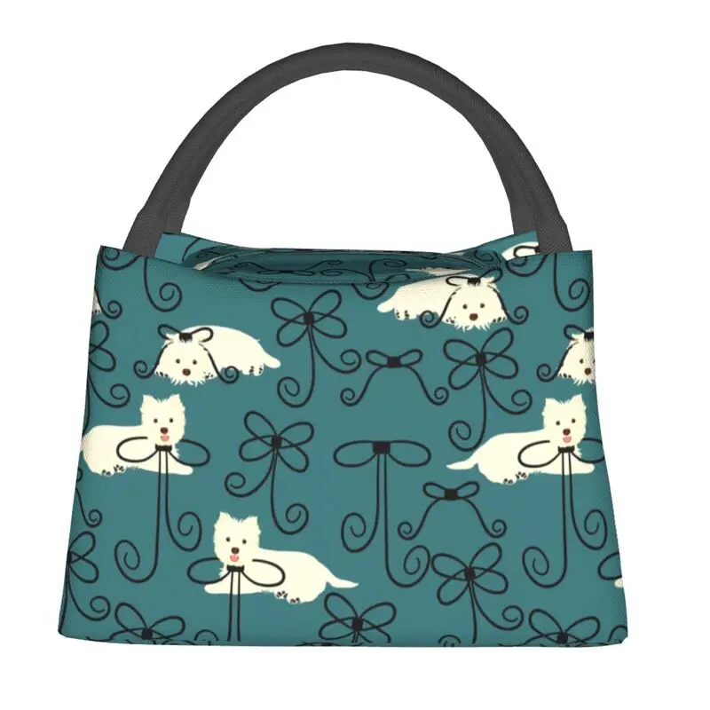 West Highland White Terrier And Bow Insulated Lunch Bag for Leakproof Westie Dog Puppy Cooler Thermal Lunch Box Work Picnic
West Highland White Terrier And Bow Insulated Lunch Bag for Leakproof Westie Dog Puppy Cooler Thermal Lunch Box Work Picnic