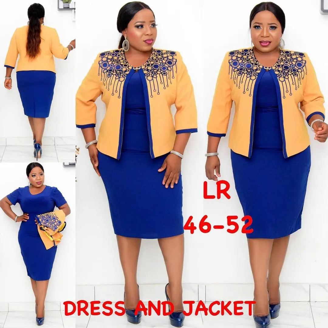 4XL 5XL Africa Plus Size Women's Dress 2 Piece Sets Spring Autumn New Round Neck 3/4 Sleeve Pleated Dress Large Size Clothes
4XL 5XL Africa Plus Size Women's Dress 2 Piece Sets Spring Autumn New Round Neck 3/4 Sleeve Pleated Dress Large Size Clothes