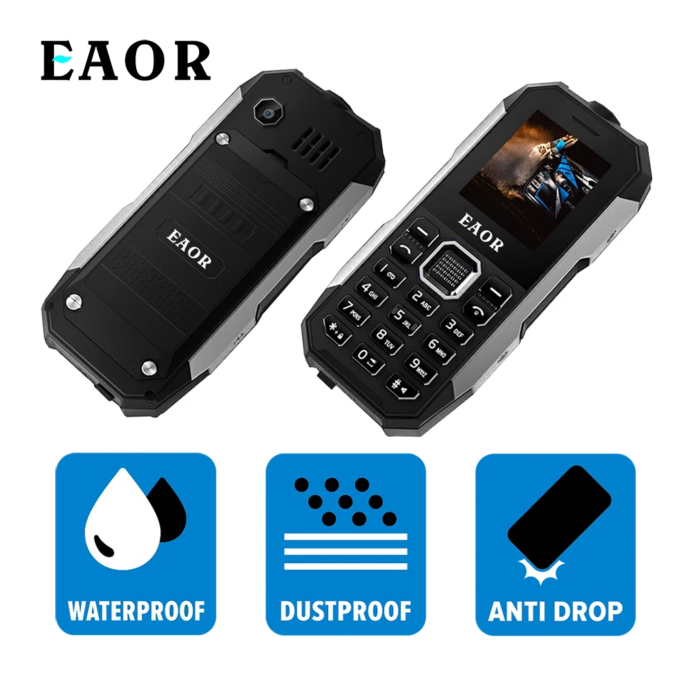Телефон EAOR 2G, прочный телефон, телефон с водонепроницаемой клавиатурой IP68, большой аккумулятор 3000 мАч, телефон с фонарь ком
Телефон EAOR 2G, прочный телефон, телефон с водонепроницаемой клавиатурой IP68, большой аккумулятор 3000 мАч, телефон с фонарь ком