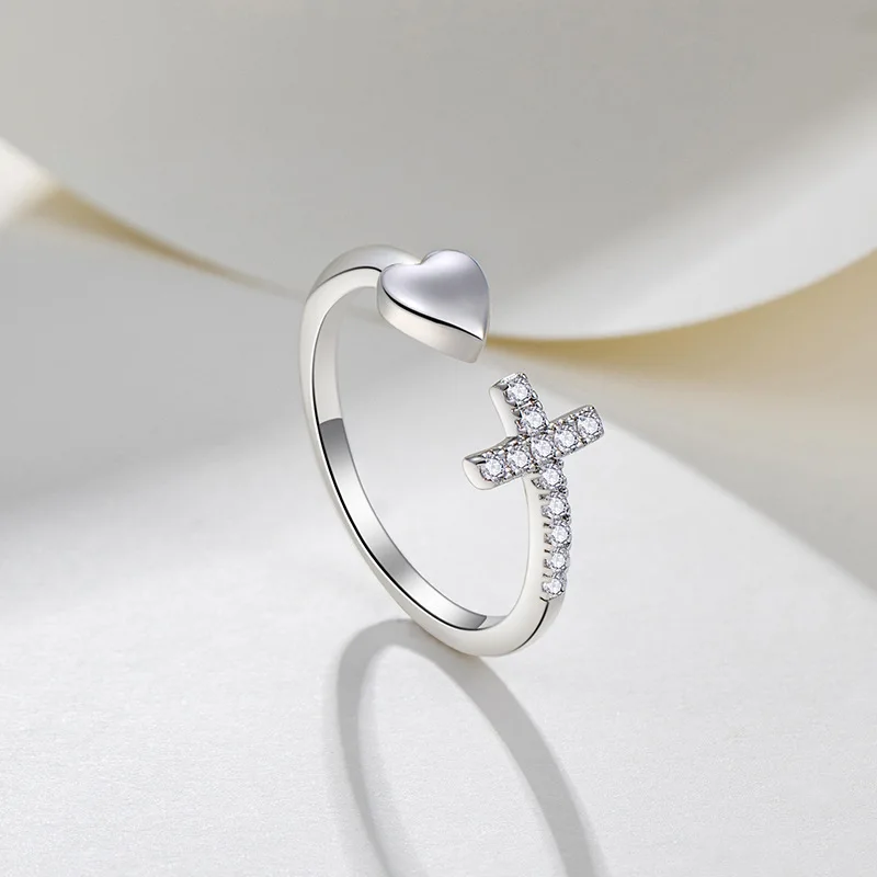 Fashion LOVE Cross Stackable Cubic Zirconia 925 Sterling Silver Adjustable Finger Rings For Women Bling Korean Jewelry
Fashion LOVE Cross Stackable Cubic Zirconia 925 Sterling Silver Adjustable Finger Rings For Women Bling Korean Jewelry