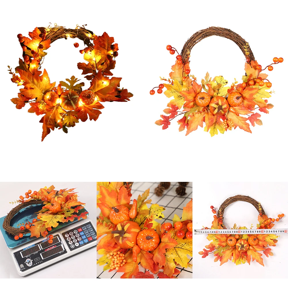 Autumn Theme Door Wreath Artificial Pumpkin Berries Pine Cone Rattan Maple 35cm For Helloween Party Home Decoration Accessories
Autumn Theme Door Wreath Artificial Pumpkin Berries Pine Cone Rattan Maple 35cm For Helloween Party Home Decoration Accessories