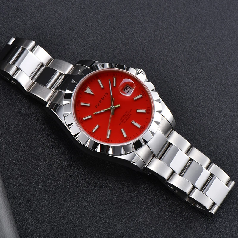Мужские часы Parnis 39,5 мм с календарем Miyota 8215 Move Men t 21 Jewels автоматические механические светящиеся бриллианты с сапфировым стеклом
Мужские часы Parnis 39,5 мм с календарем Miyota 8215 Move Men t 21 Jewels автоматические механические светящиеся бриллианты с сапфировым стеклом