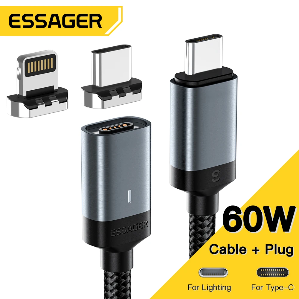 Essager 60W Magnetic Charger Cable USB C To Type C Cable 3A PD Fast Charging For IPhone 14 13 Samsung Laptop Charger Wire Cord
Essager 60W Magnetic Charger Cable USB C To Type C Cable 3A PD Fast Charging For IPhone 14 13 Samsung Laptop Charger Wire Cord