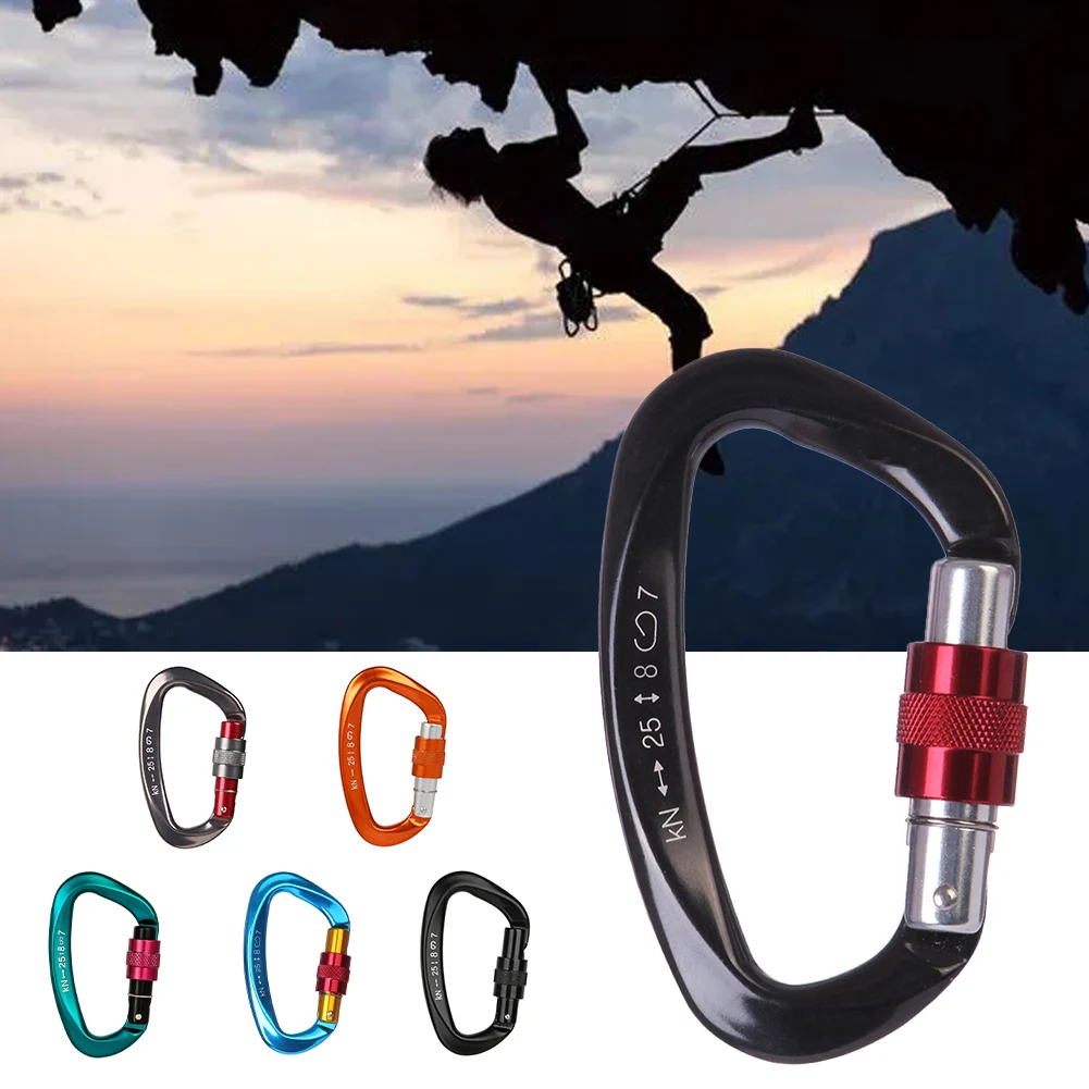 25KN Climbing Carabiner Clip Hook Hot Sale Outdoor Camping Multi Tool Mountaineering Buckle Heavy Duty Aluminum D-Ring Lock Rock
25KN Climbing Carabiner Clip Hook Hot Sale Outdoor Camping Multi Tool Mountaineering Buckle Heavy Duty Aluminum D-Ring Lock Rock