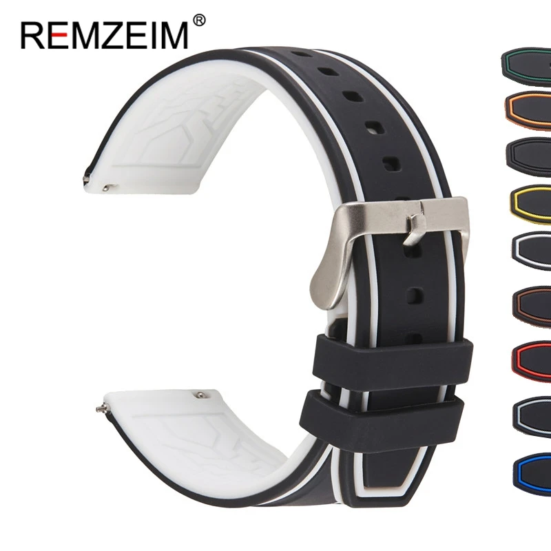 REMZEIM Silicone Watchbands 20mm 22mm 24mm Stainless Steel Buckle Rubber Strap Replacement Bracelet Watchbands Watch Accessories
REMZEIM Silicone Watchbands 20mm 22mm 24mm Stainless Steel Buckle Rubber Strap Replacement Bracelet Watchbands Watch Accessories