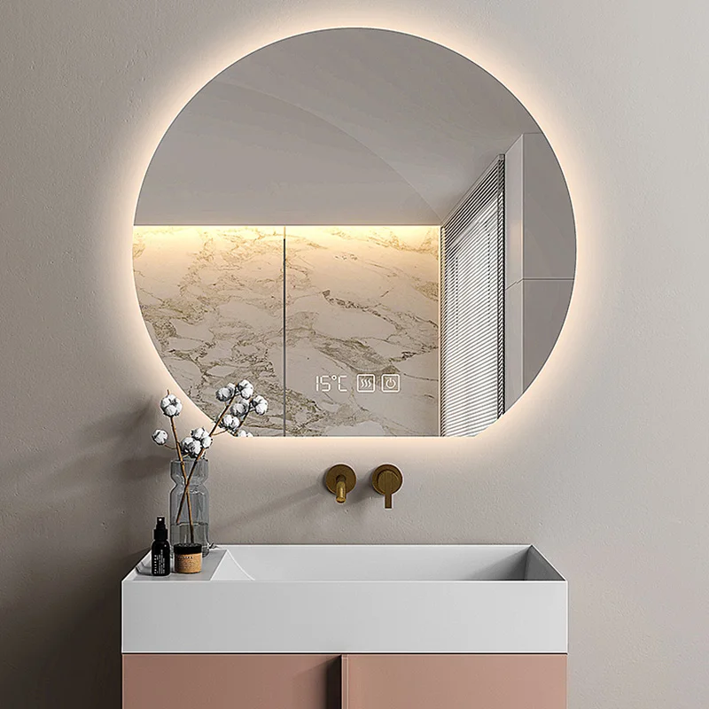 Smart Light Makeup Bathroom Mirror Backlight Round Shower Bathroom Mirror Wall Cosmetic Bright Auto Espejo Pared Wall Mirror
Smart Light Makeup Bathroom Mirror Backlight Round Shower Bathroom Mirror Wall Cosmetic Bright Auto Espejo Pared Wall Mirror