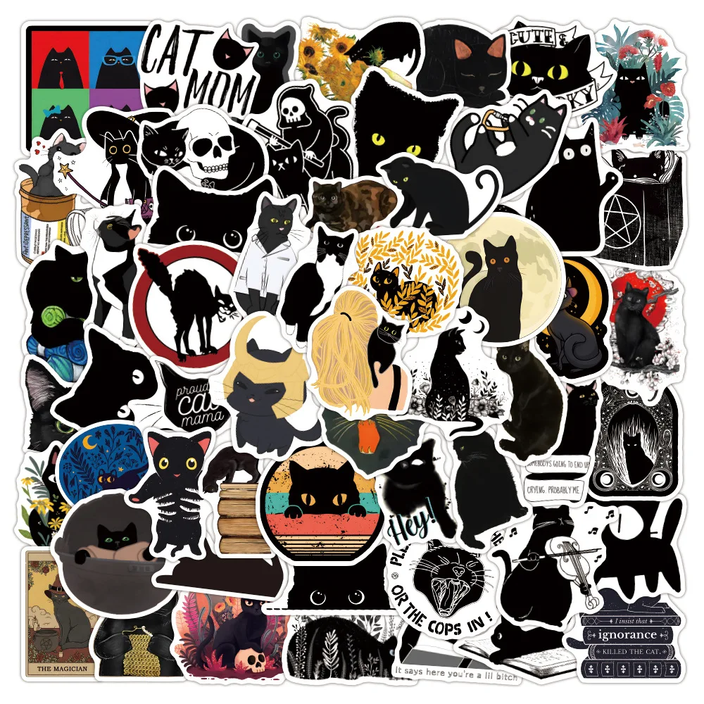 10/30/50/100pcs Cool Gothic Black Cat Cartoon Sticker Cute Animal Decals Kids Toys DIY Scrapbook Laptop Pad Suitcase Car Sticker
10/30/50/100pcs Cool Gothic Black Cat Cartoon Sticker Cute Animal Decals Kids Toys DIY Scrapbook Laptop Pad Suitcase Car Sticker