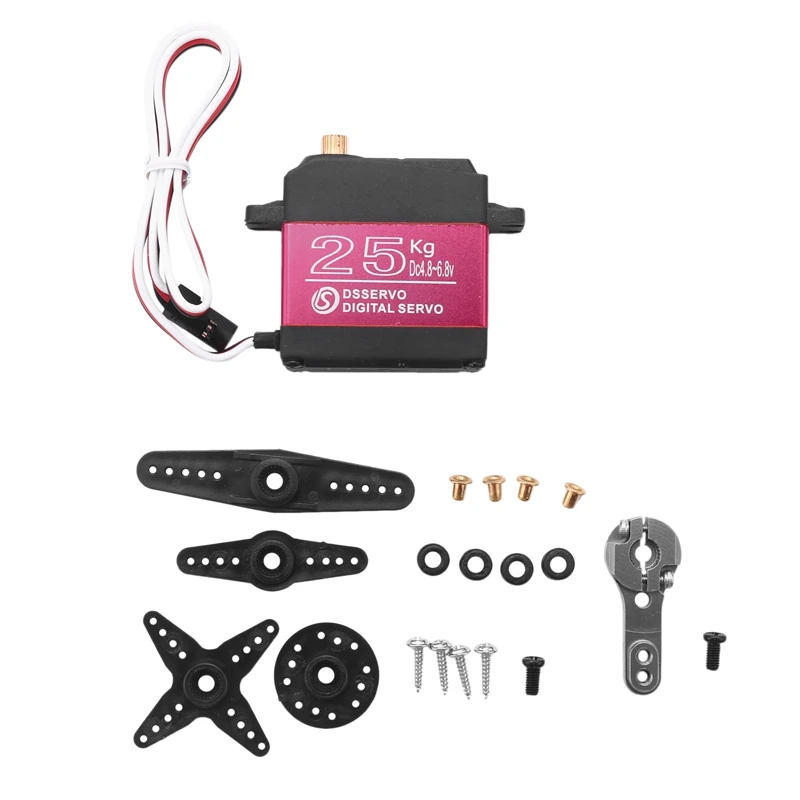25KG Digital Servo Full Metal Gear High Torque Waterproof for RC Car Crawler Robot Control Angle 270°
25KG Digital Servo Full Metal Gear High Torque Waterproof for RC Car Crawler Robot Control Angle 270°