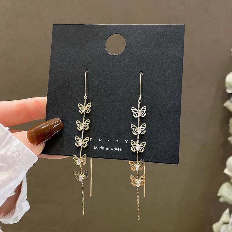 Elegant Women Long Tassel Hollow Butterfly Chic Gold Color Dangle Earrings Brincos
Elegant Women Long Tassel Hollow Butterfly Chic Gold Color Dangle Earrings Brincos