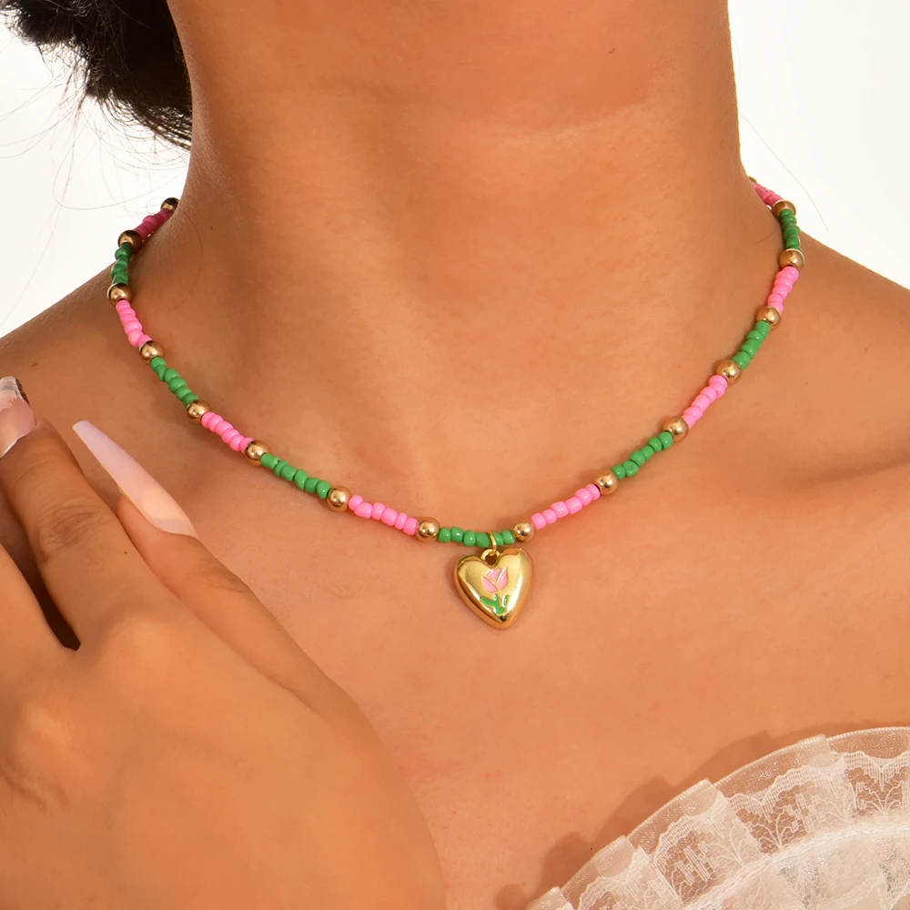 Colorful Acrylic Pearl Beaded Necklace For Women Flower Pendant Strand Choker Fashion Neck Jewelry Party Accessories Girl Gifts 
Colorful Acrylic Pearl Beaded Necklace For Women Flower Pendant Strand Choker Fashion Neck Jewelry Party Accessories Girl Gifts