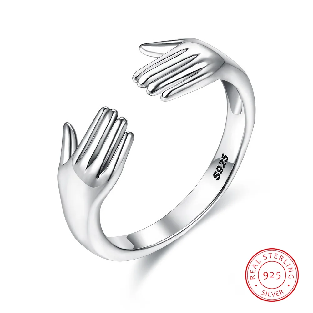 925 Sterling Silver Double hand Give Me A Hug Ring for Women Simple Style Adjustable Open Rings Ring Jewelry
925 Sterling Silver Double hand Give Me A Hug Ring for Women Simple Style Adjustable Open Rings Ring Jewelry