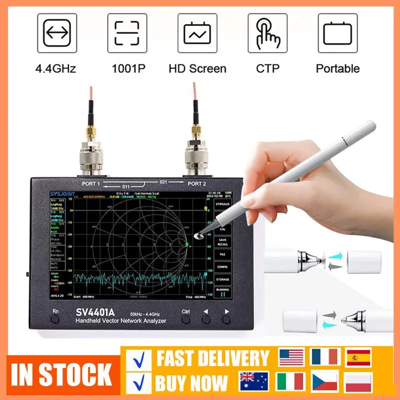 Анализаторы сети 7 дюймов SV4401A 50 кГц-4,4 ГГц, Векторный анализатор сети, 100 дБ, динамическая международная версия 
Анализаторы сети 7 дюймов SV4401A 50 кГц-4,4 ГГц, Векторный анализатор сети, 100 дБ, динамическая международная версия