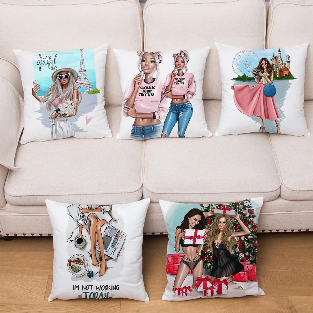Super Soft Short Plush Fashion Cute Cartoon Sexy Girl Cushion Cover Pillowcase Decor Print for Sofa Home Car Pillow Case 45x45cm
Super Soft Short Plush Fashion Cute Cartoon Sexy Girl Cushion Cover Pillowcase Decor Print for Sofa Home Car Pillow Case 45x45cm