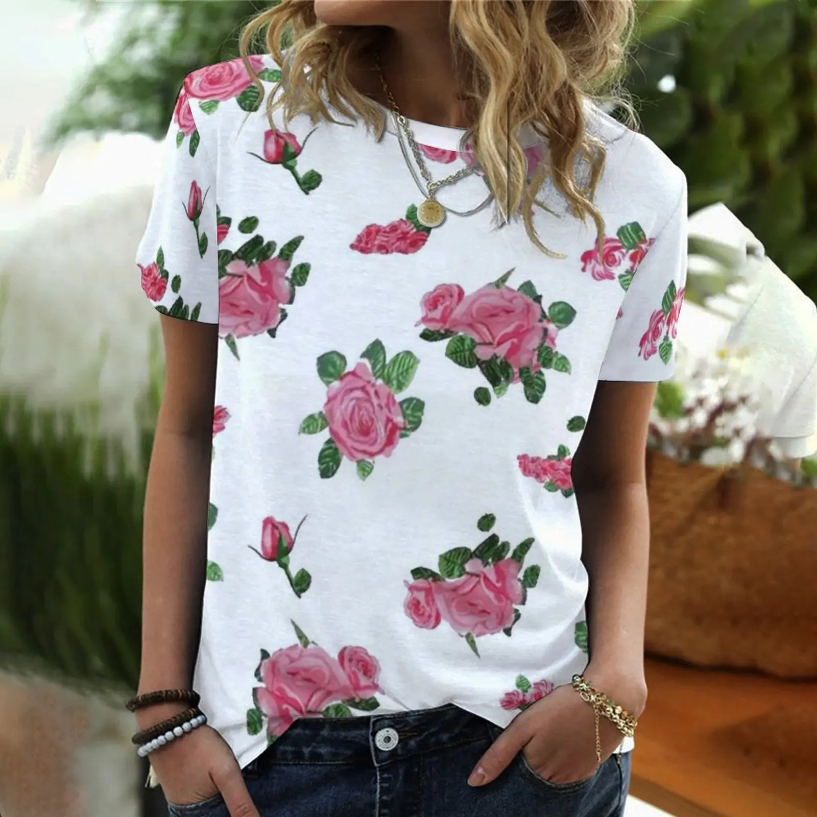2022 European and American foreign trade women's landscape printing round neck short-sleeved women's casual T-shirt New
2022 European and American foreign trade women's landscape printing round neck short-sleeved women's casual T-shirt New