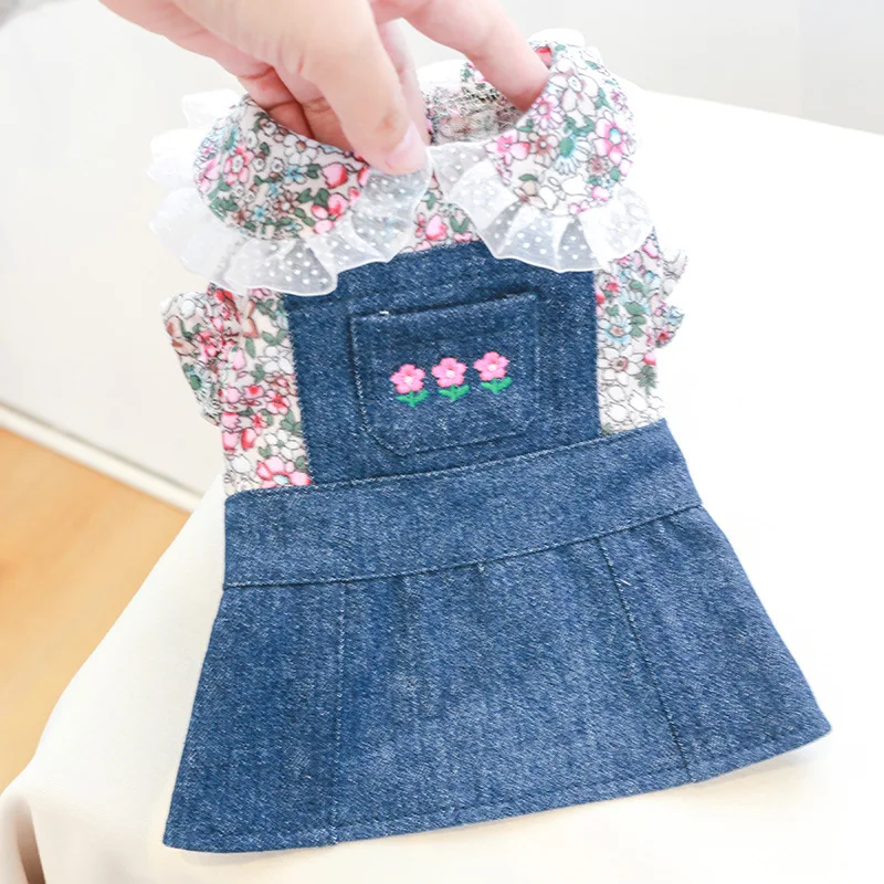 Dog Denim Dress Jeans Skirt Cute Floral Pet Dresses Cat Clothing Puppy Yorkshire Pomeranian Shih Tzu Maltese Poodle Dog Clothes
Dog Denim Dress Jeans Skirt Cute Floral Pet Dresses Cat Clothing Puppy Yorkshire Pomeranian Shih Tzu Maltese Poodle Dog Clothes